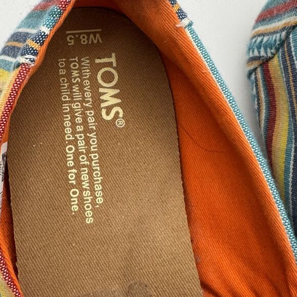 TOMS Womens Slip On Flats Southwestern Aztec Native Tribal Boho Design Size 8.5 - Picture 3 of 7